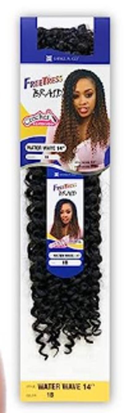 Freetress Synthetic Bulk Crochet Braid - WATER WAVE 14" (1B Off Black)